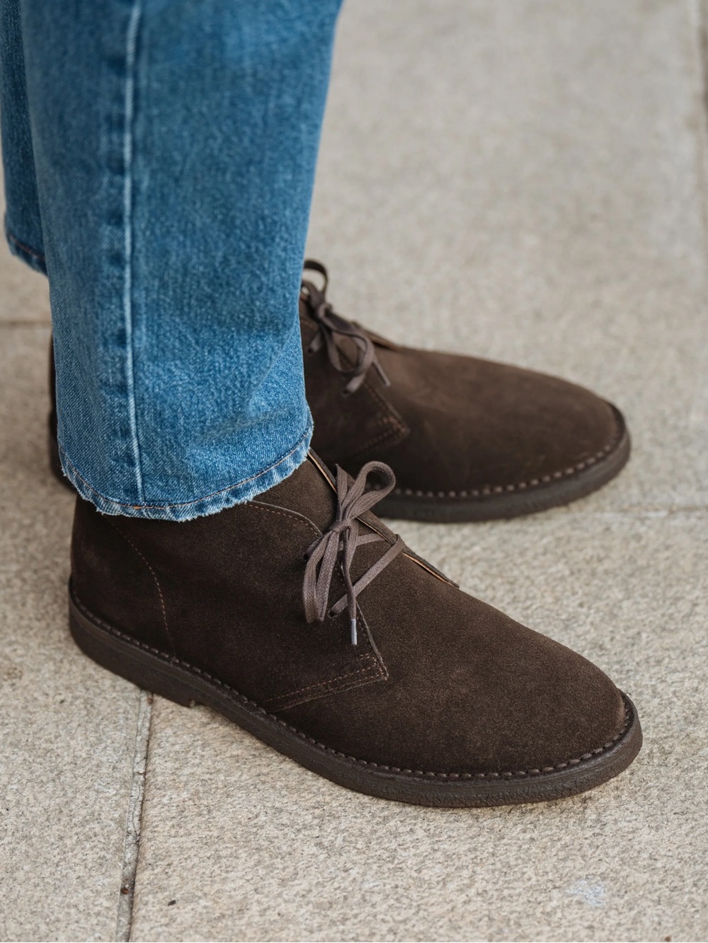 John varvatos chocolate brown suede leather chukka boots 7 designer minimalist